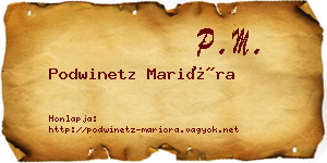Podwinetz Marióra névjegykártya